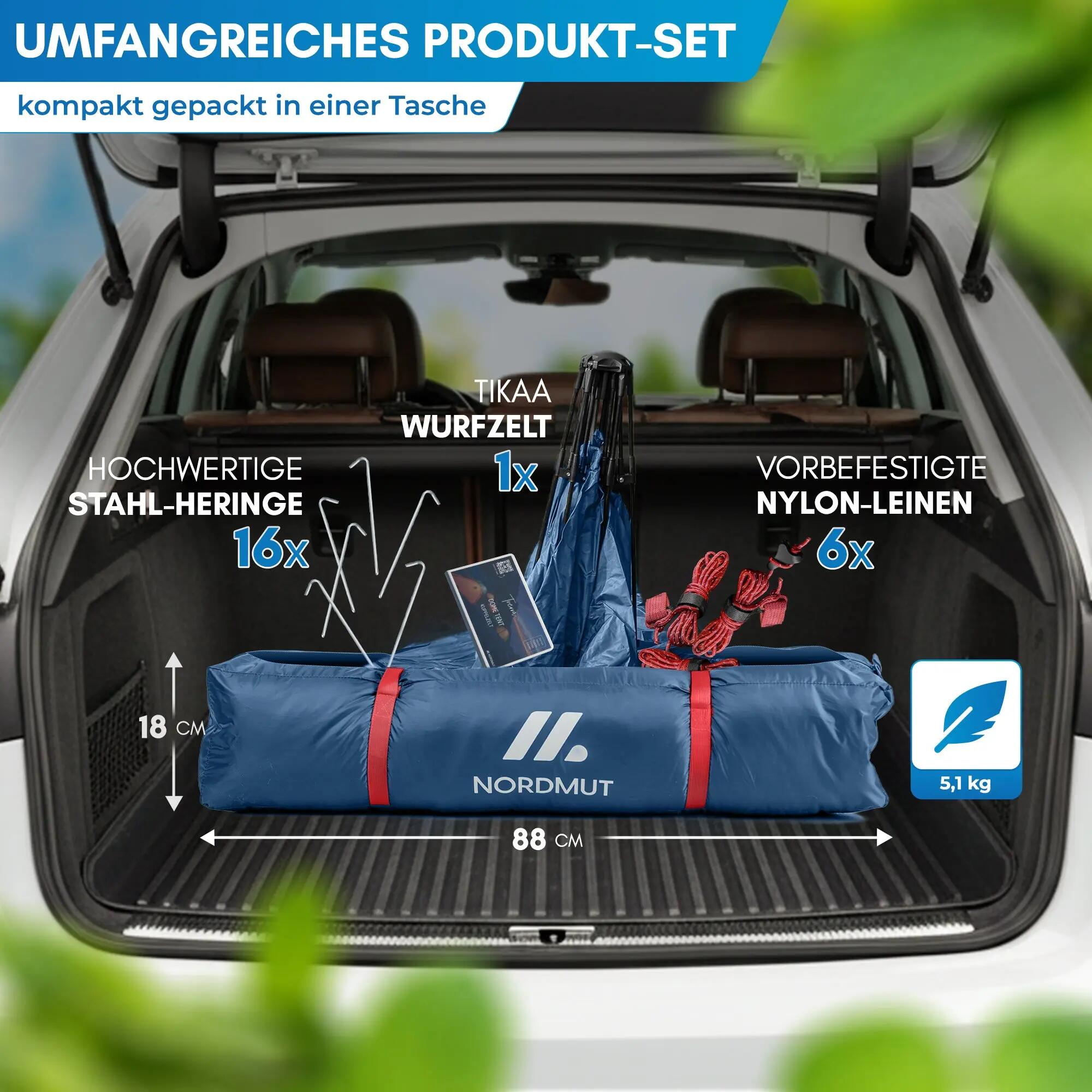 Camping-Wurfzelt für 2 bis 4 Personen, Pop-up, wasserdicht, Tikaa 7/8