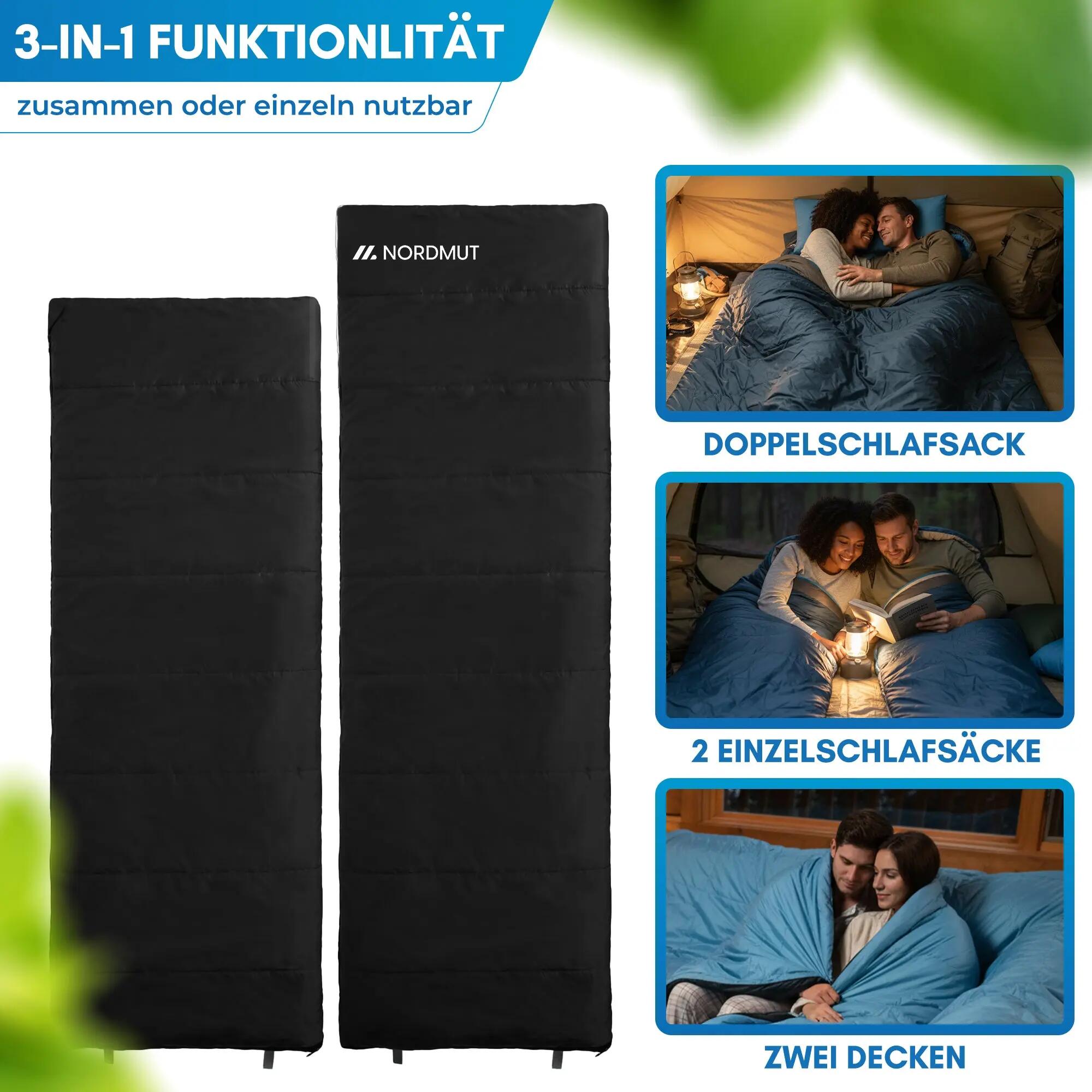 Camping Doppelschlafsack 2 Personen 3 Jahreszeiten 6 °C 220 x 150 cm Otra 7/8