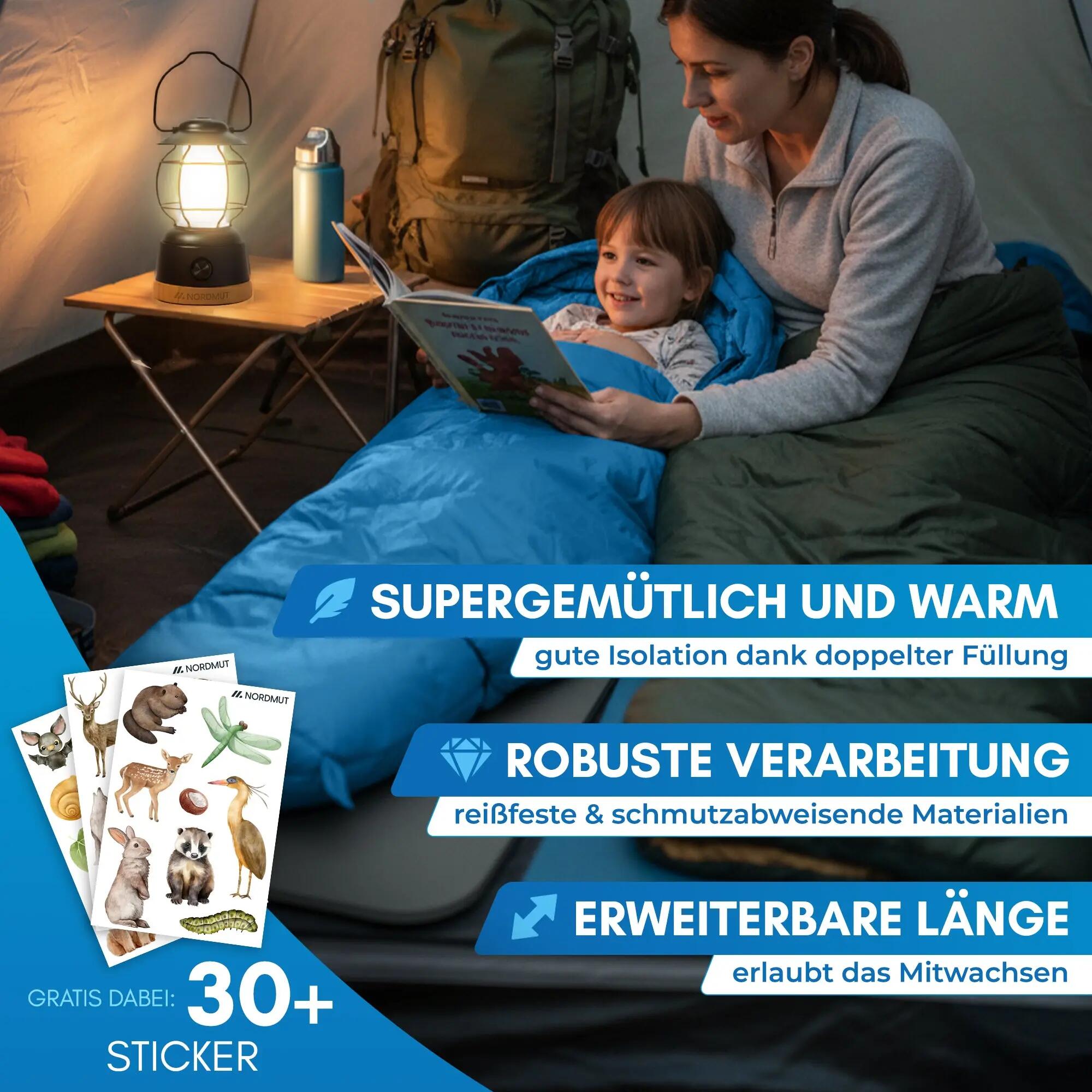 Kinder - camping-schlafsack - mitwachsend, 130 bis 170 cm - bukke 8/8