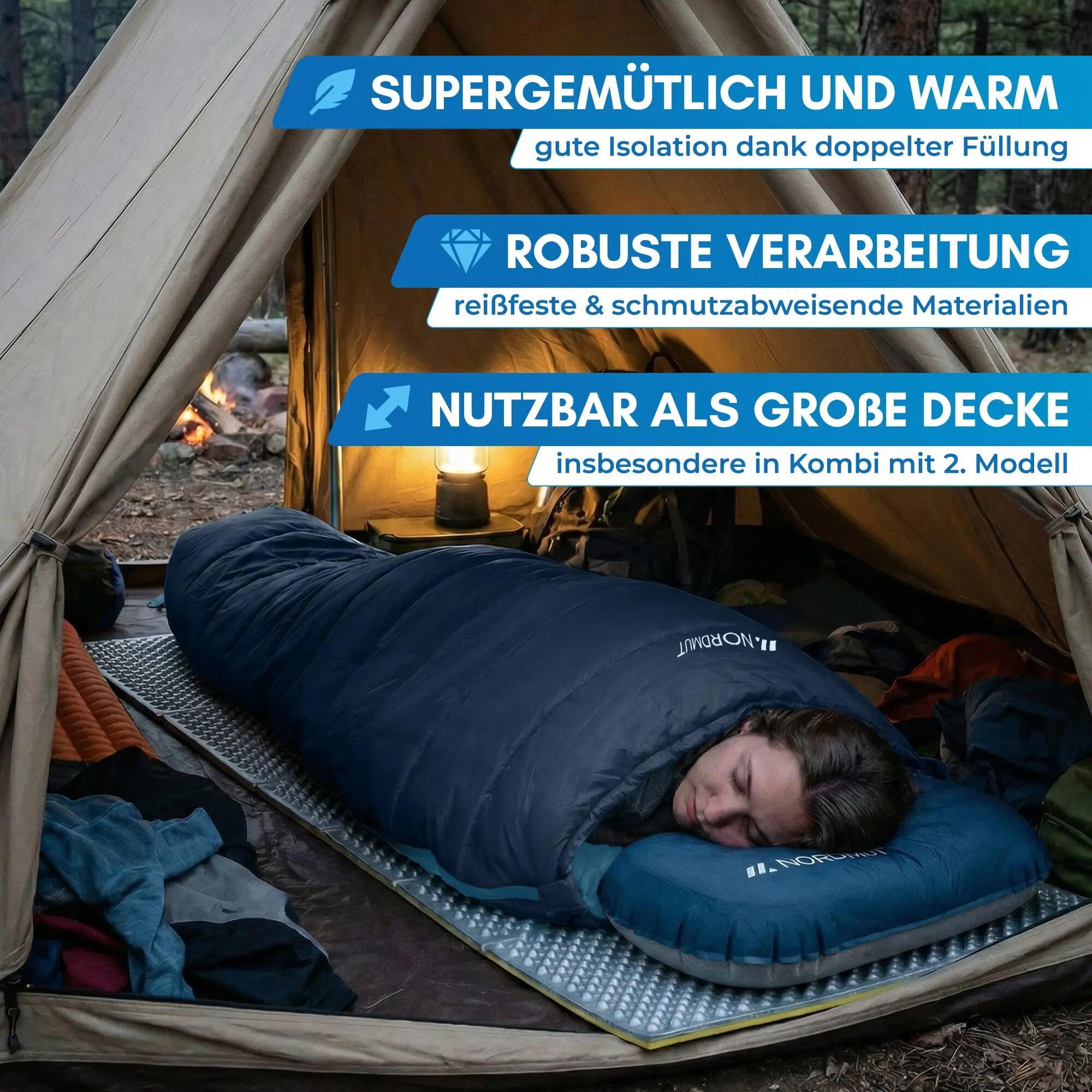 Camping - deckenschlafsack - 3 jahreszeiten, 6 °C - Pihtso 7/8