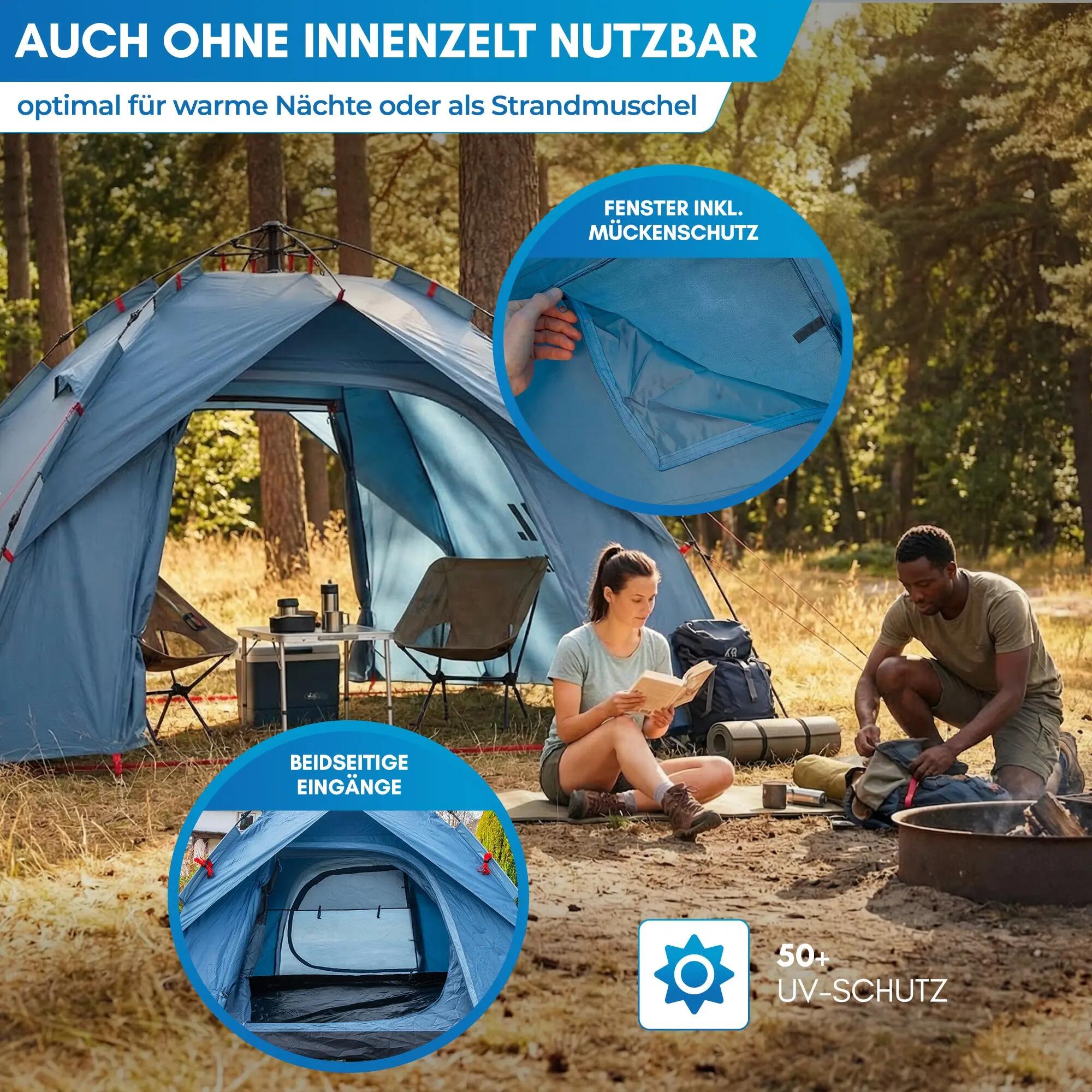 Camping-Wurfzelt für 2 bis 4 Personen, Pop-up, wasserdicht, Tikaa 5/8