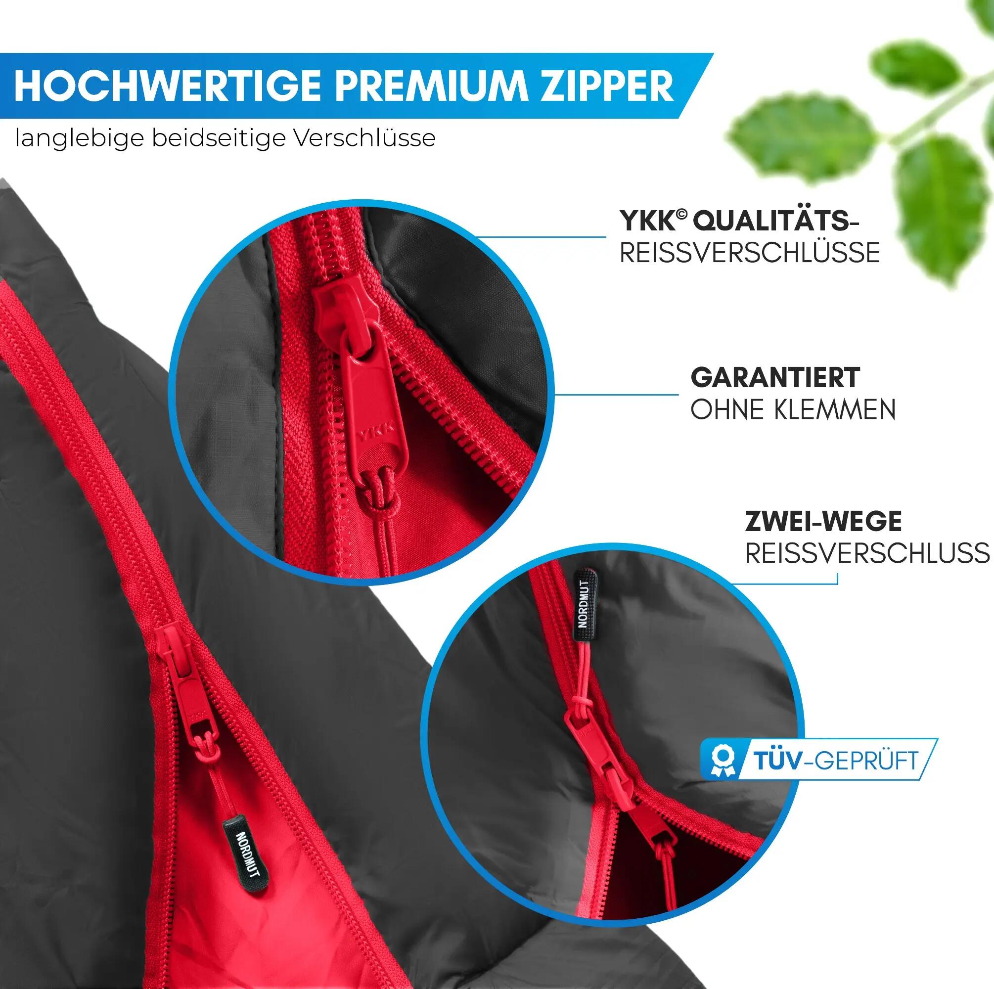 Camping Winterschlafsack Mumie bis -10 °C 216 x 80 cm wasserabweisend Ajunn 4/7