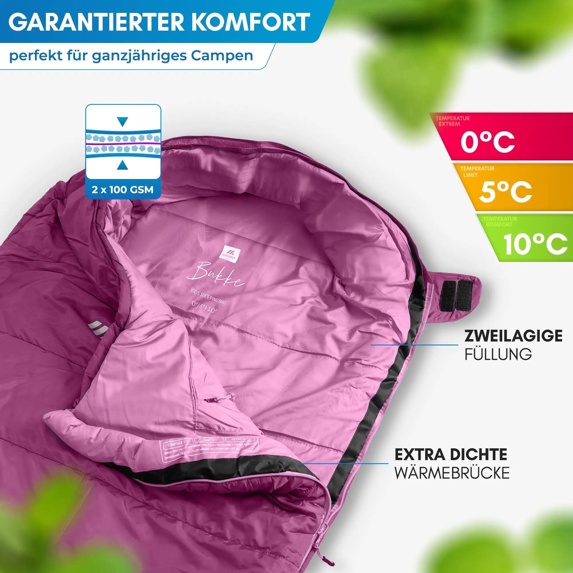 Kinder - camping-schlafsack - mitwachsend 130-170 cm - bukke 4/8