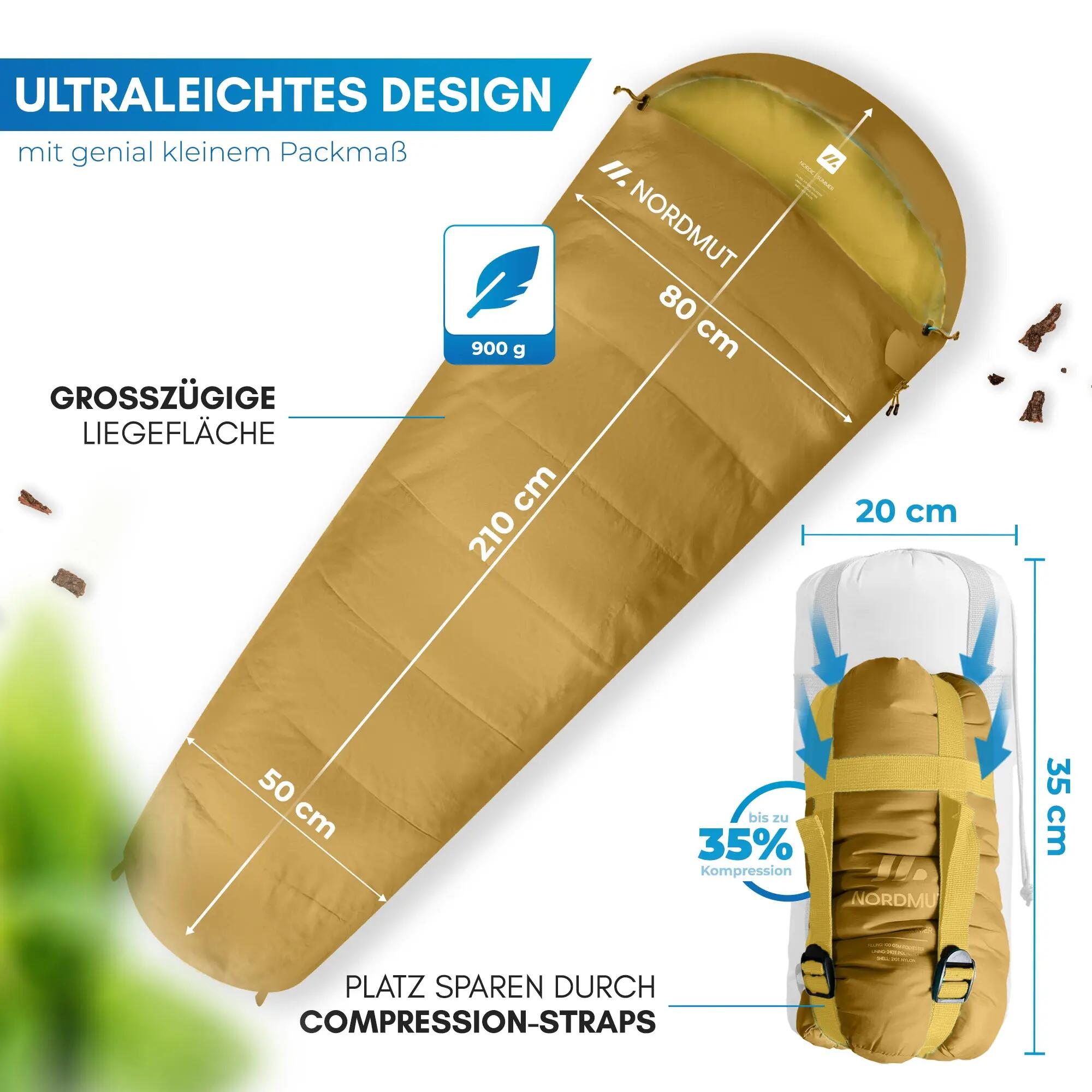 Camping - sommerschlafsack - ultraleicht, 900 g, 20 °c - askja 5/6