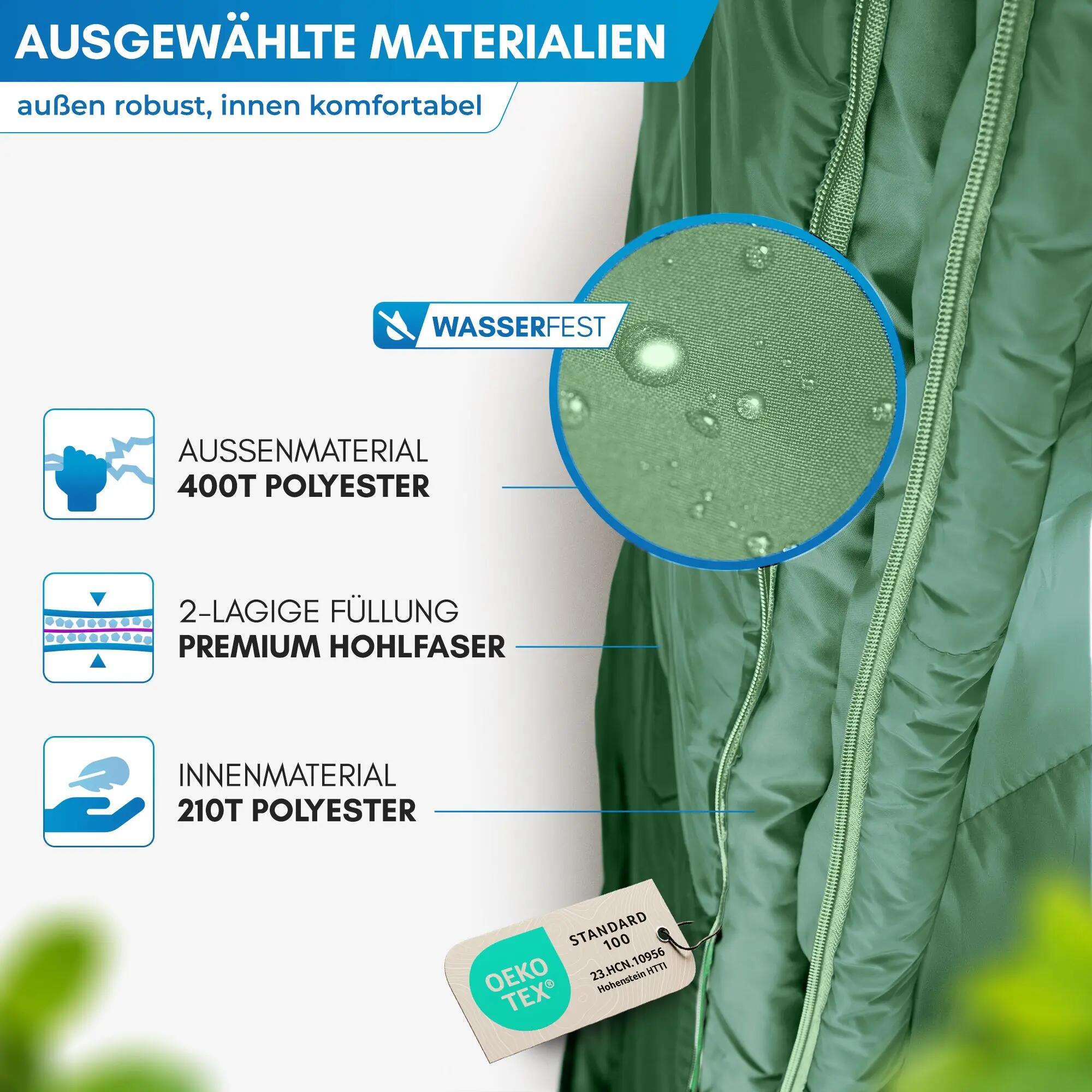 Deckenschlafsack für camping - drei jahreszeiten, leicht, Pihtso 3/8