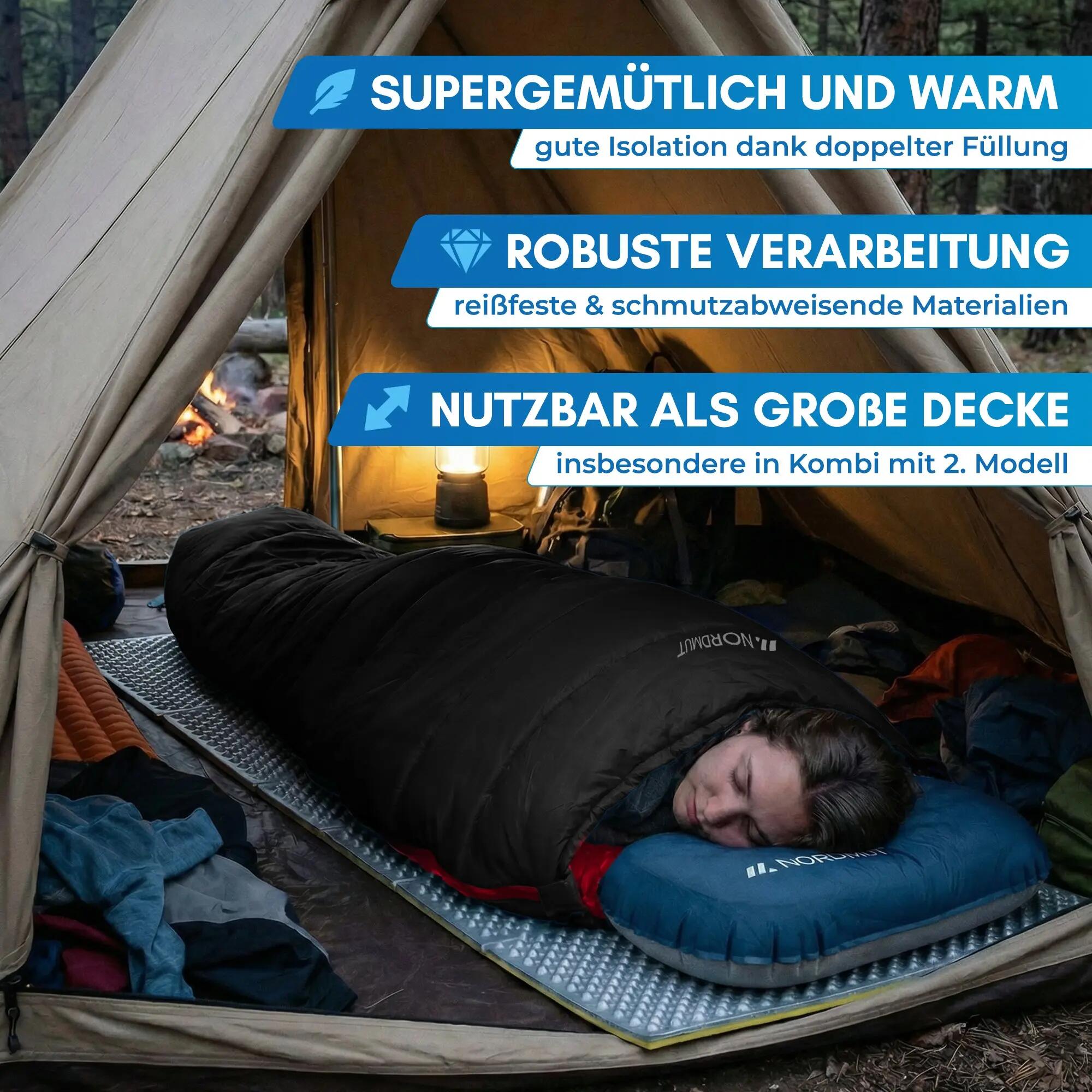 Camping - Deckenschlafsack - 3 jahreszeiten, 6 °C - Pihtso 2/8
