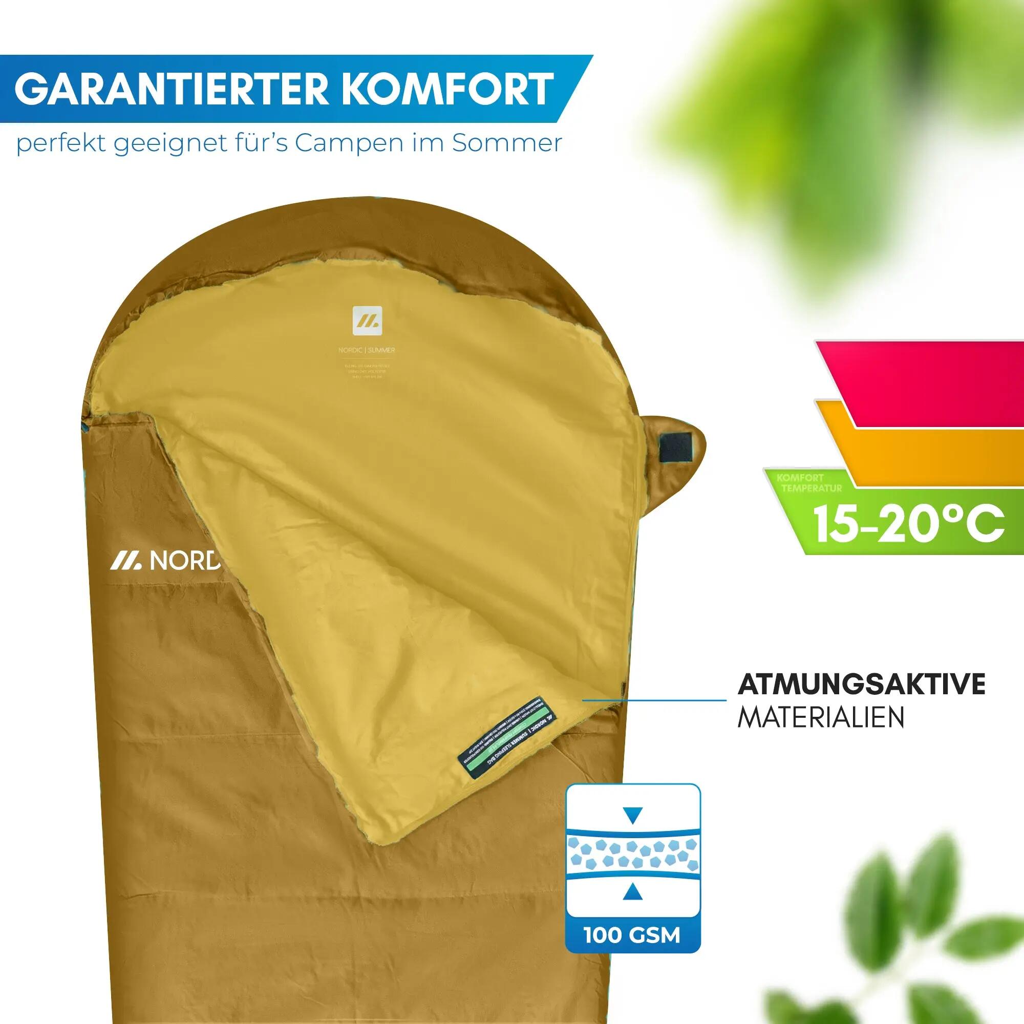 Camping - sommerschlafsack - ultraleicht, 900 g, 20 °c - askja 3/6
