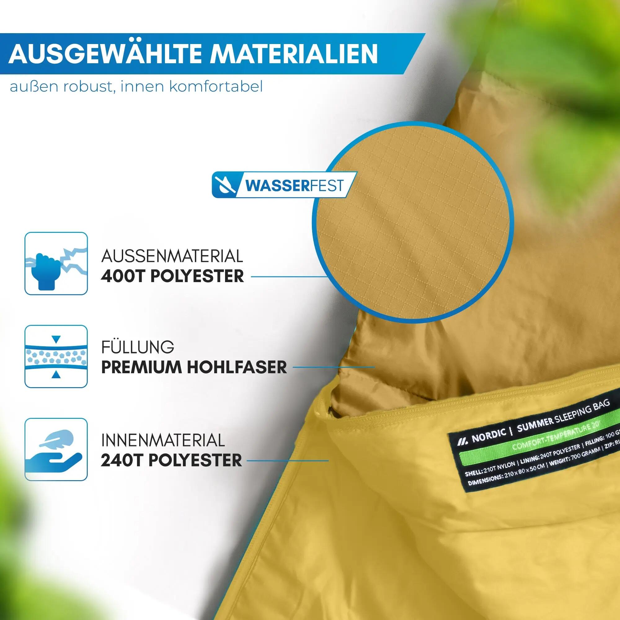 Camping - sommerschlafsack - ultraleicht, 900 g, 20 °c - askja 2/6