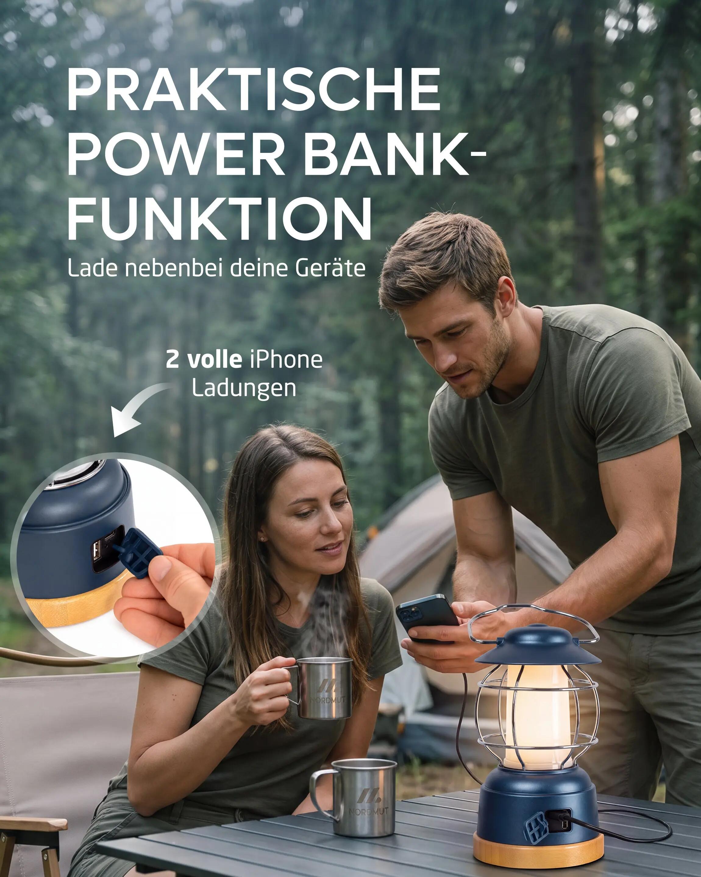 Camping Lampe LED Akku 5200 mAh Powerbank dimmbar 450 Lumen IPX4 Esja 5/7