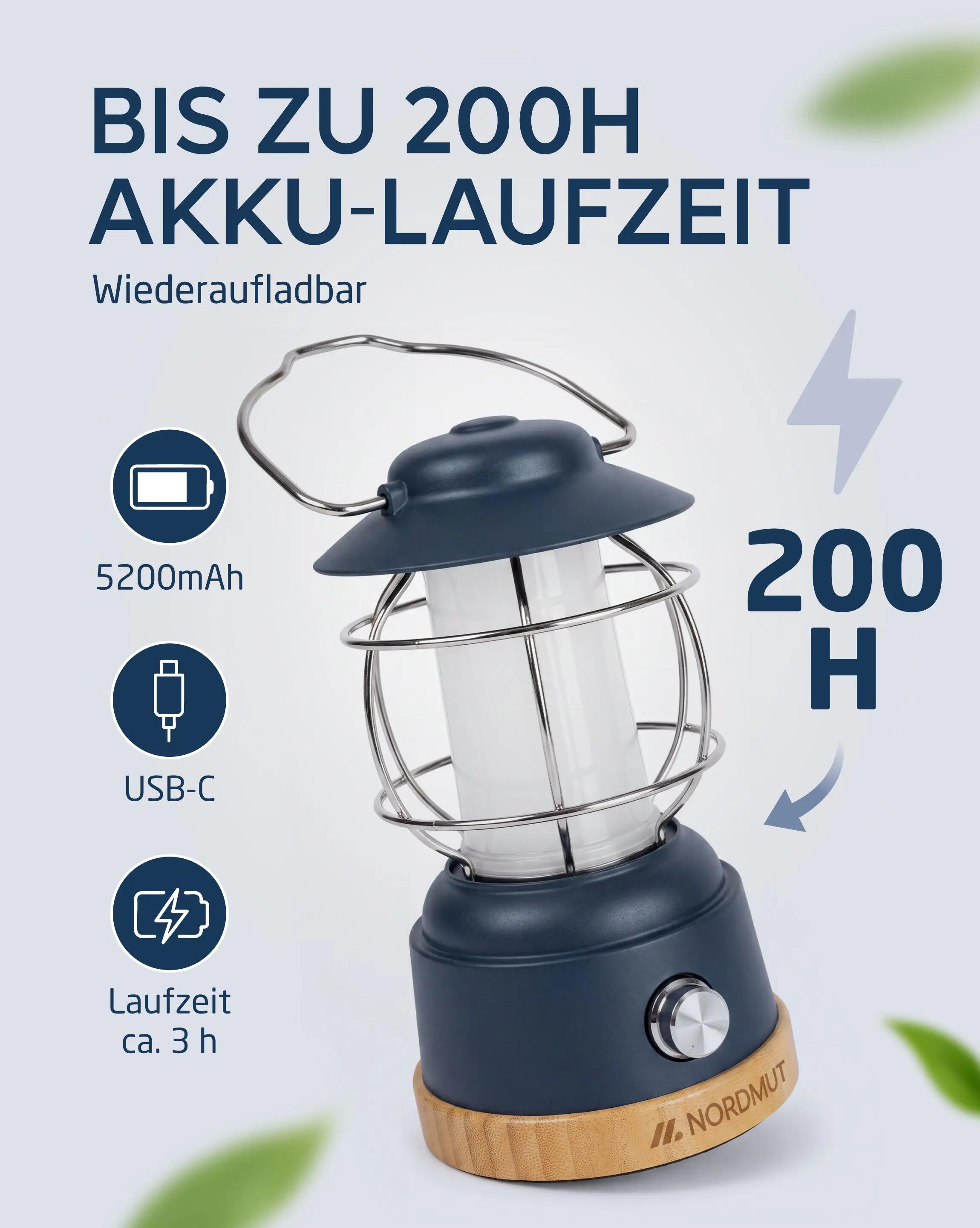 Camping Lampe LED Akku 5200 mAh Powerbank dimmbar 450 Lumen IPX4 Esja 3/7