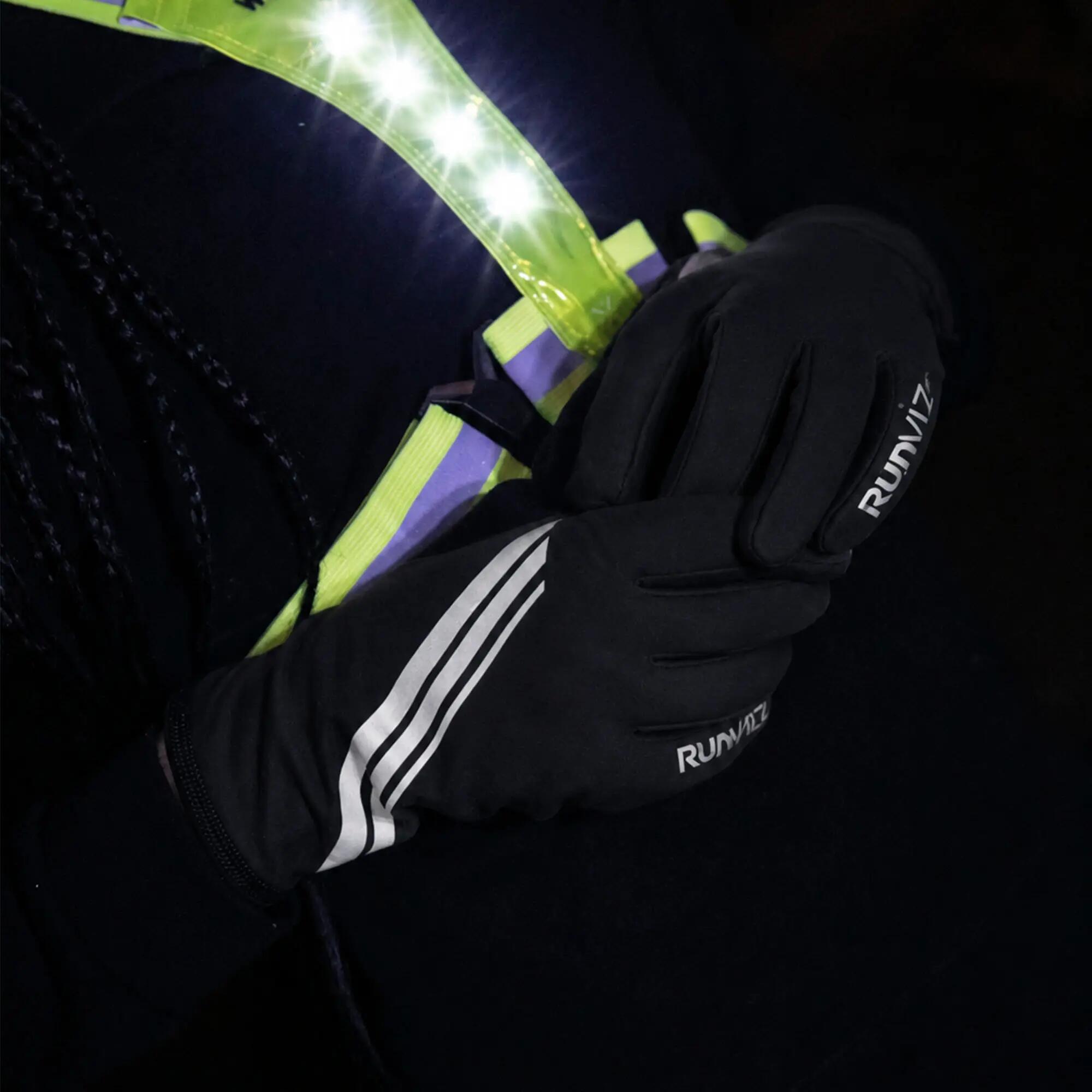 WOWOW - Gants Vélo Noirs Réfléchissants Haute Visibilité Tactiles 3/5