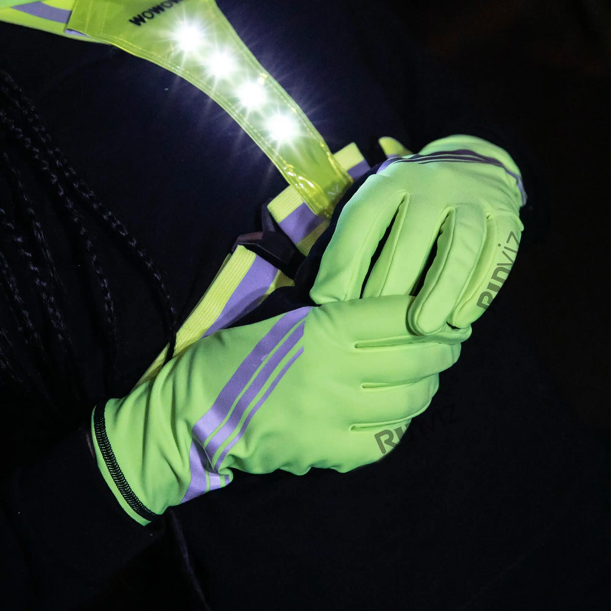 WOWOW - Gants Vélo Jaunes Réfléchissants Haute Visibilité Tactiles 3/5