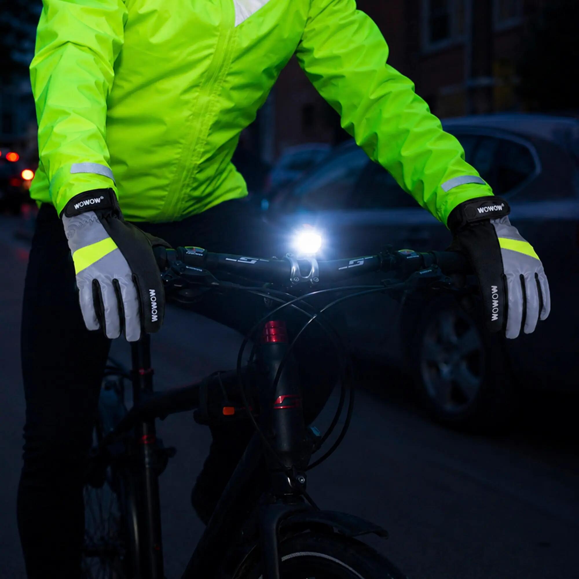WOWOW - Gants Cyclisme Coupe-Vent Entièrement Réfléchissants Tactiles 5/5
