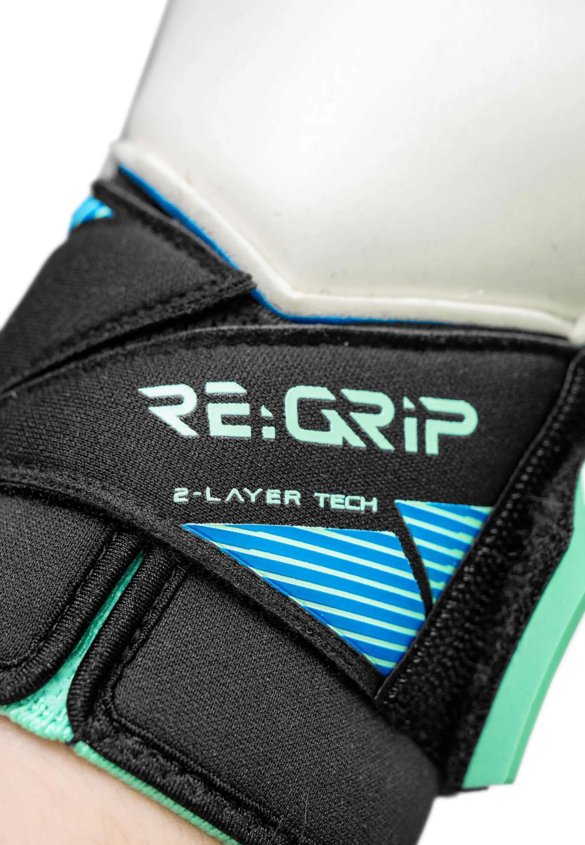 Luvas de guarda-redes Reusch Attrakt RE:GRIP Evolution preto/luz oceano 8/8