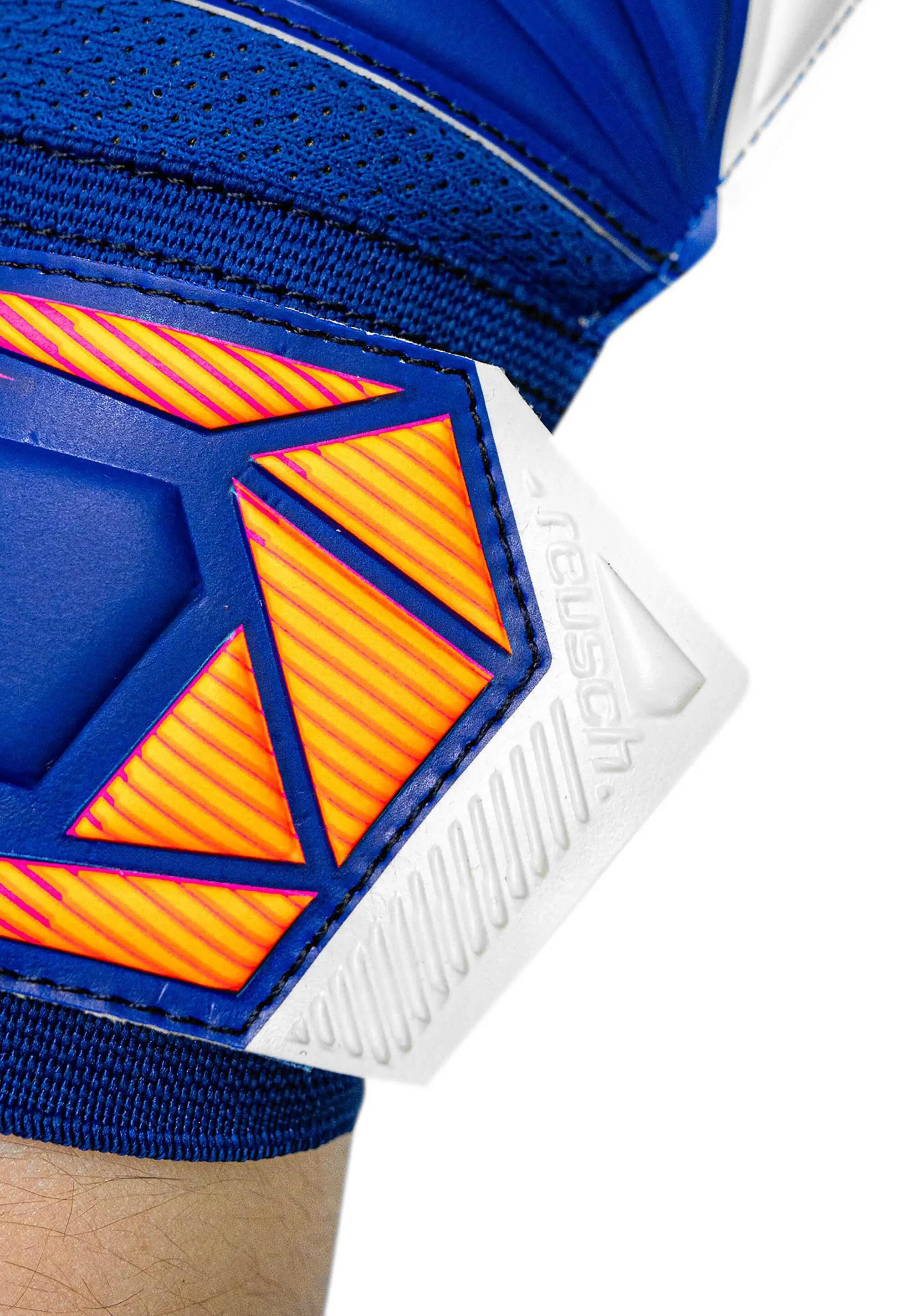 Reusch Attrakt Solid sharp kék/fehér/riasztó narancs kapuskesztyű 7/8