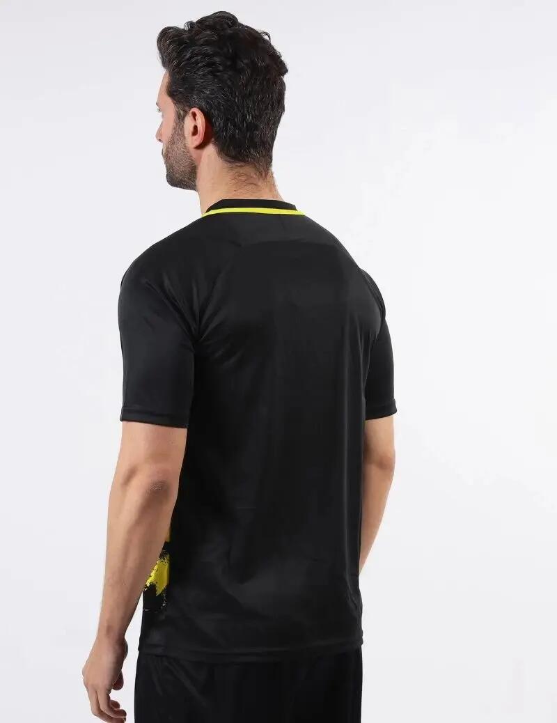 T-shirt uomo givova giallo fluo/nero 2/4