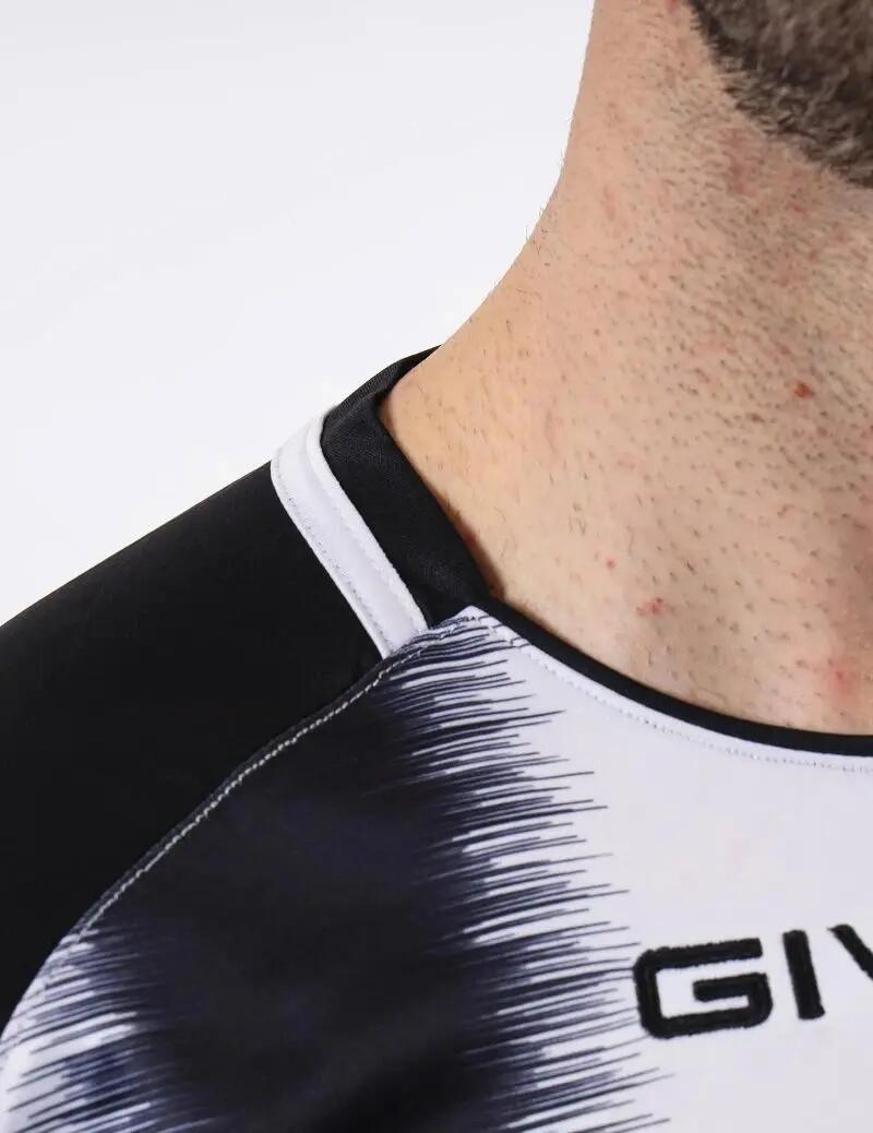 Sport-T-Shirt Givova Stripe Schwarz-Weiß Schwarz 4/4