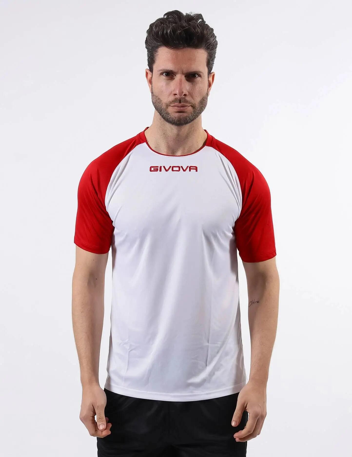 Tricou Givova Capo alb/roșu 2XL.