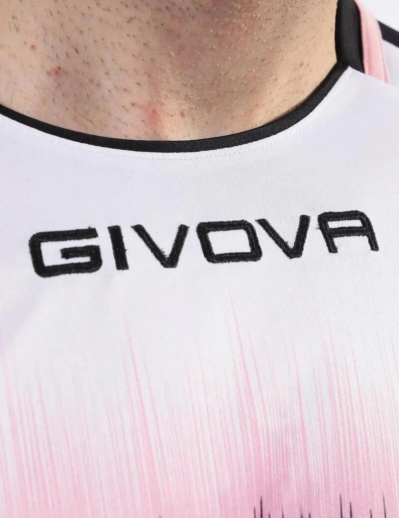 Camiseta Deportiva Givova Radio Rosa-negro Blanco 4/4