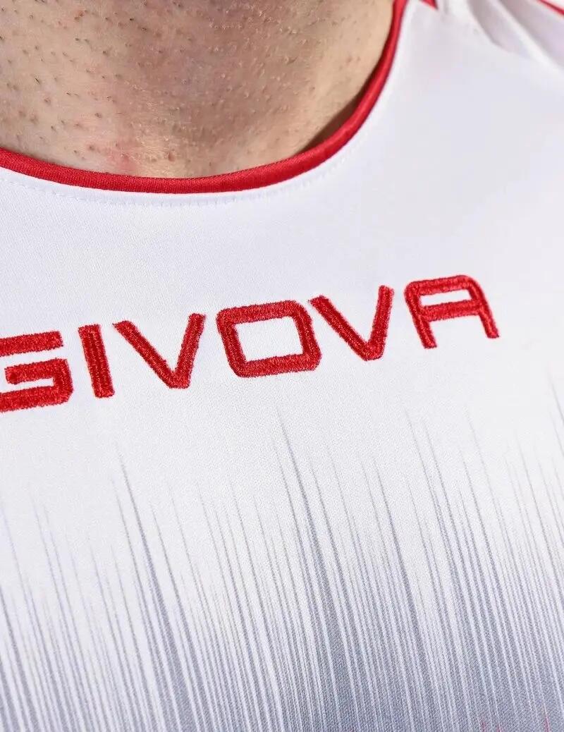 Camiseta Deportiva Givova Radio Rojo-blanco Blanco 3/4