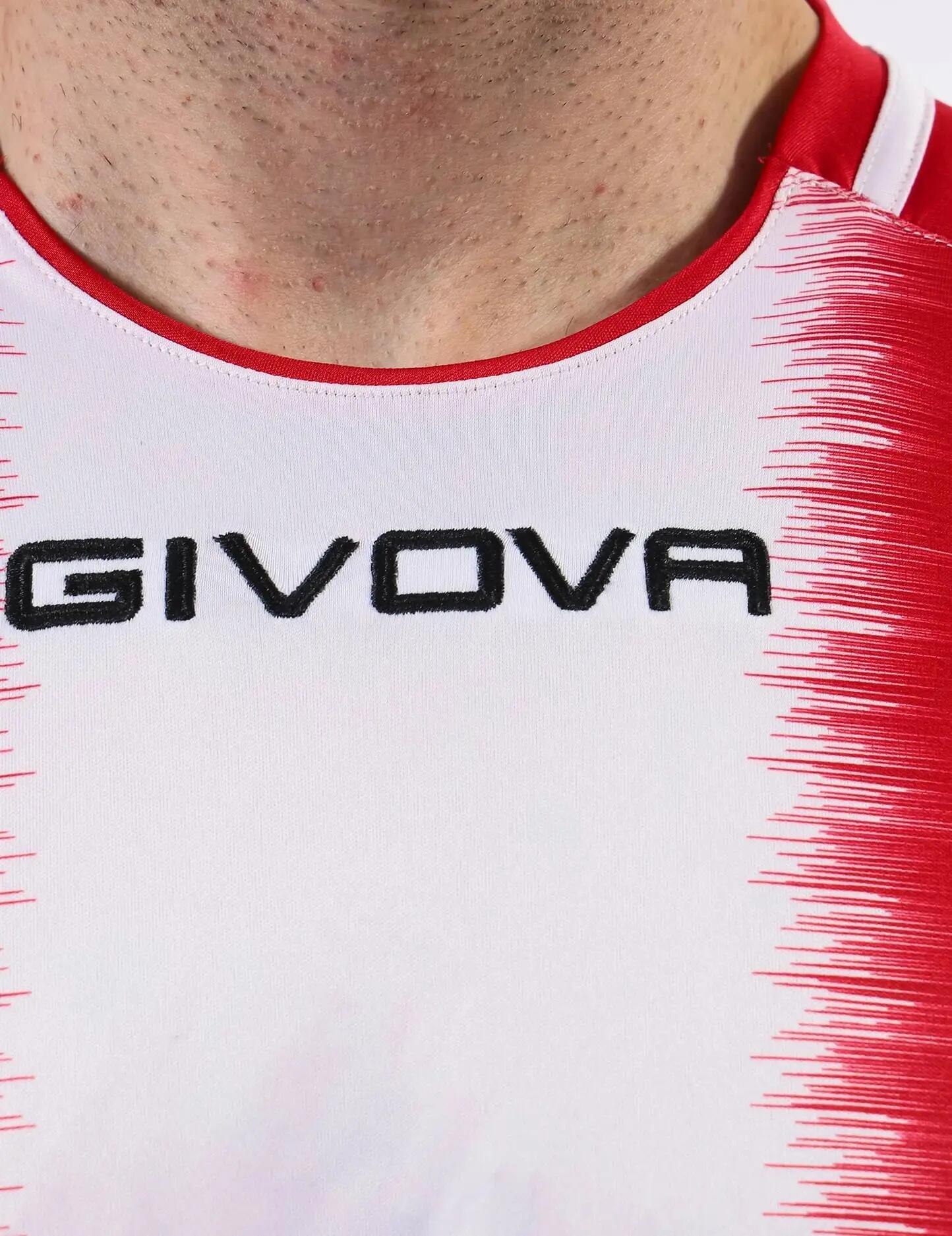 Koszulka sportowa Givova Stripe Czerwono-biała Czerwona 4/4