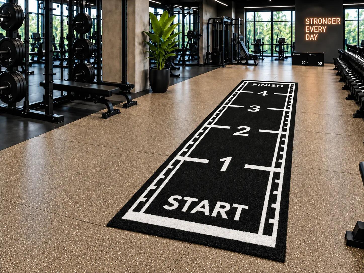 Sprinttrack kunstgras - 5 x 1,5 meter - Zwart 2/3
