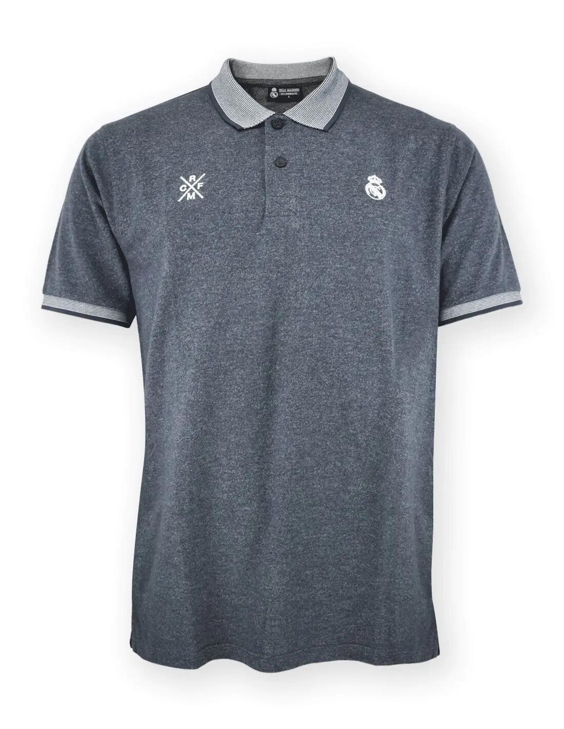 T-shirt à col Real Madrid Premium, gris 1/4