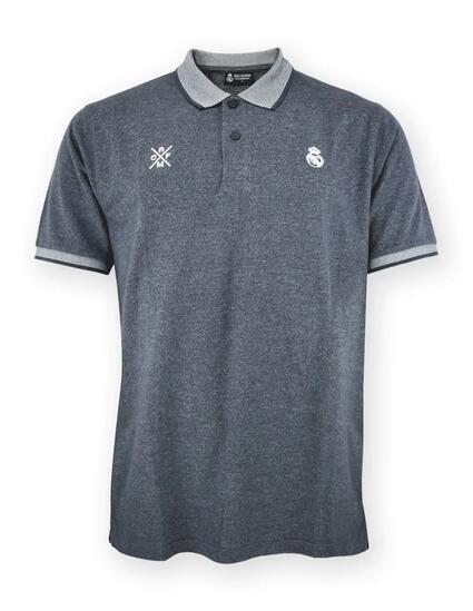 T-shirt à col Real Madrid Premium, gris