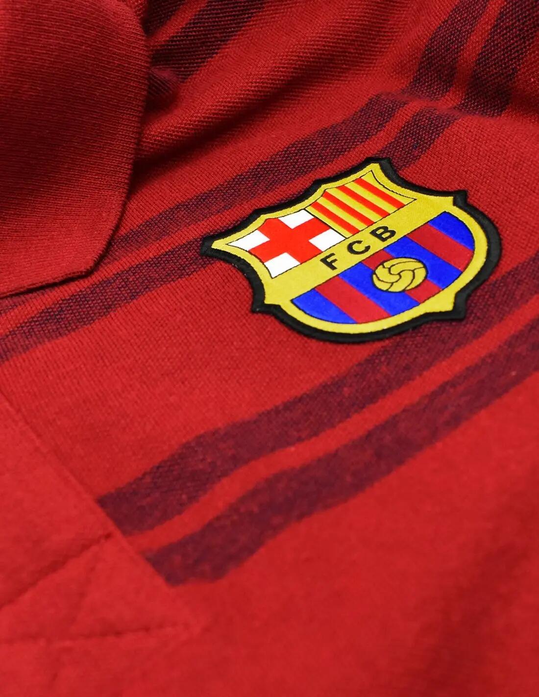 Het T-shirt van Barcelona met granaatrode kraag 2/4