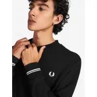 Moletom Fred Perry Modelo Crew Neck Cor Preto 3/6