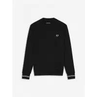 Moletom Fred Perry Modelo Crew Neck Cor Preto 2/6