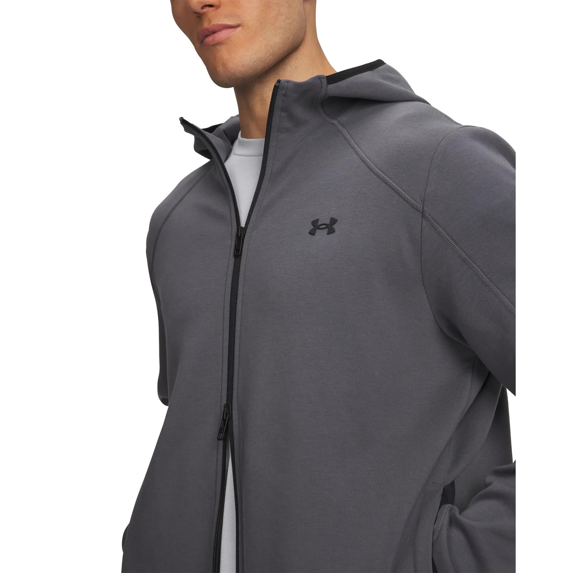 sweat-shirt UA UNSTOPPABLE FLC FZ HOMME gris fonce 6/6