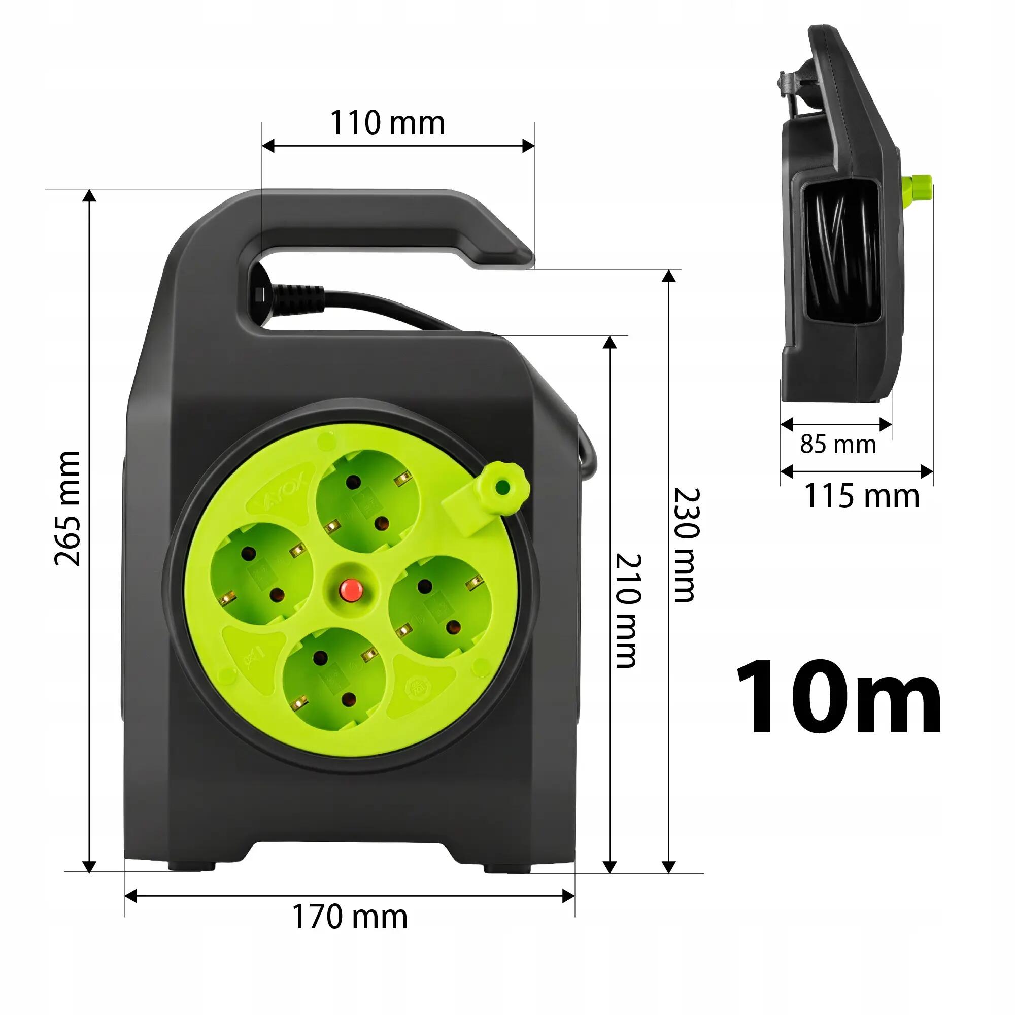 Extensão elétrica carretel Vayox VA0478 3x1,0mm² 4 tomadas 10m 5/13