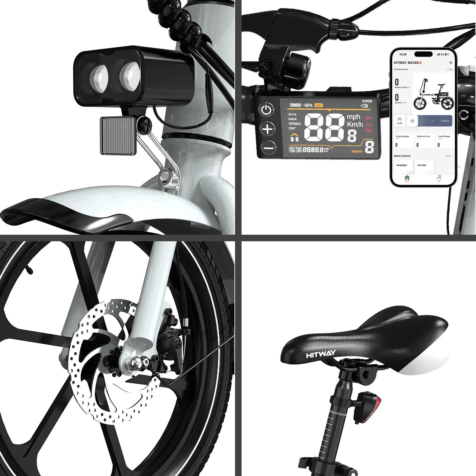 Lekki Składany Rower Elektryczny E-Bike 16", 70 km, BK35S 4/7