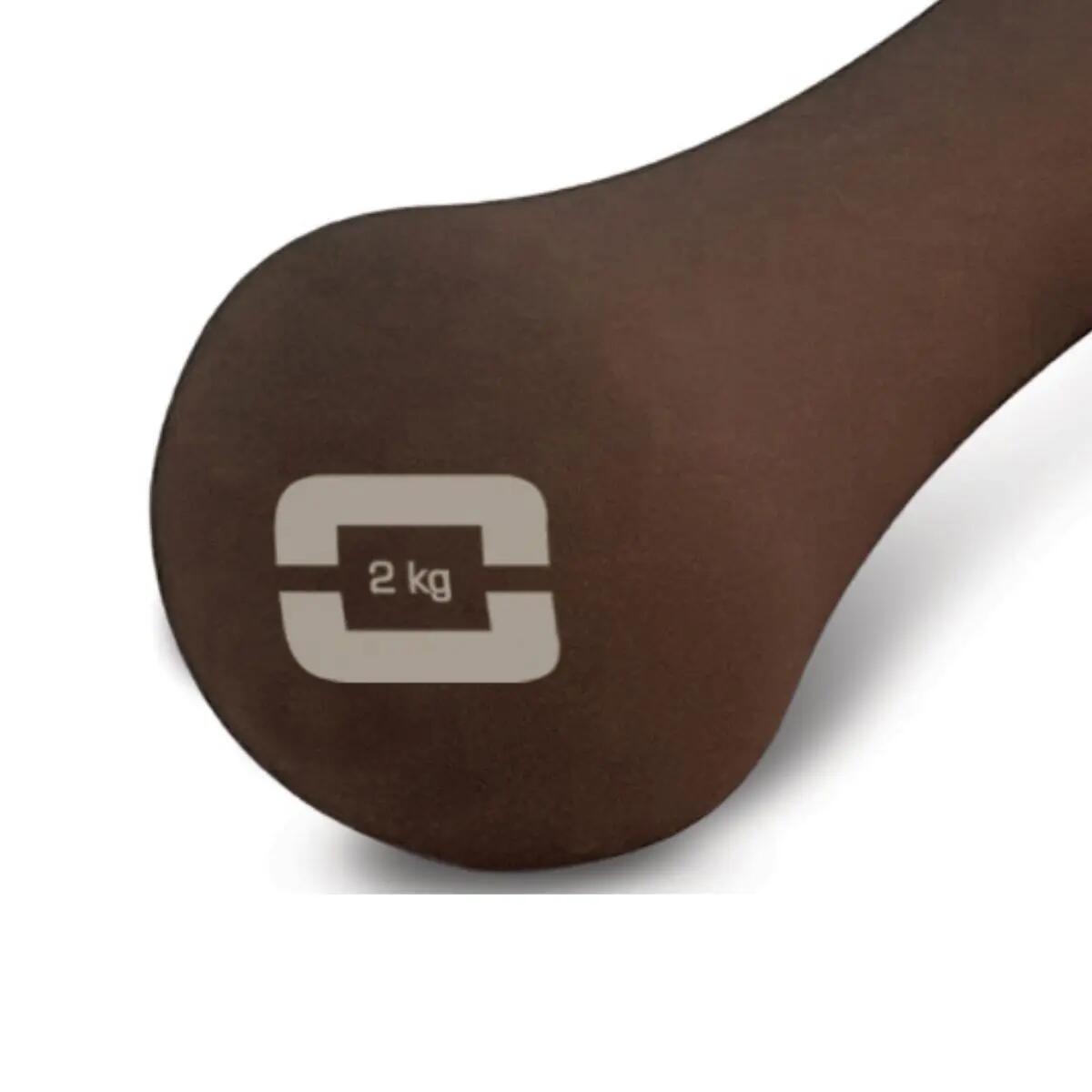 Haltère yoga néoprène 2 kg Chocolat 2/3