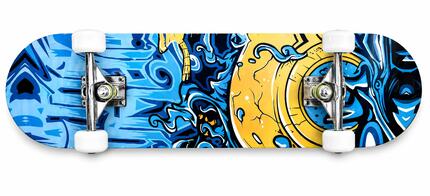 Skateboard de sport avec châssis en aluminium.