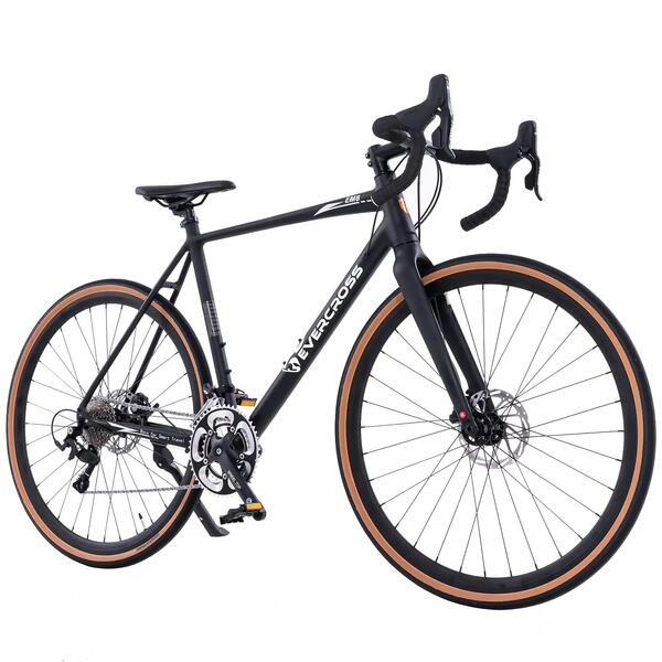 EVERCROSS Bicicleta de Carretera EM8 - Manillar de Carrera - 2x8 - Frenos de Disco