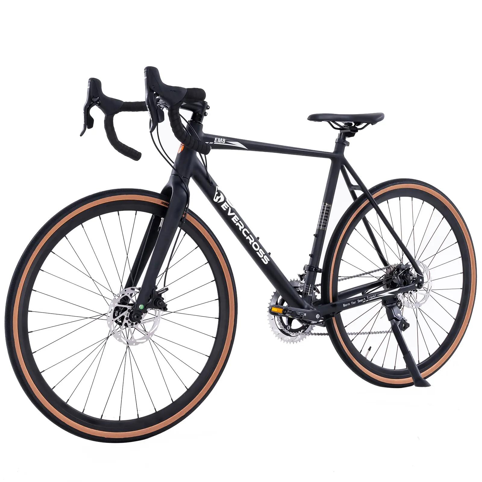 Vélo Route EM8 - Guidon Course - 2x8 Vitesses - Aluminium - Freins à Disque 12/15