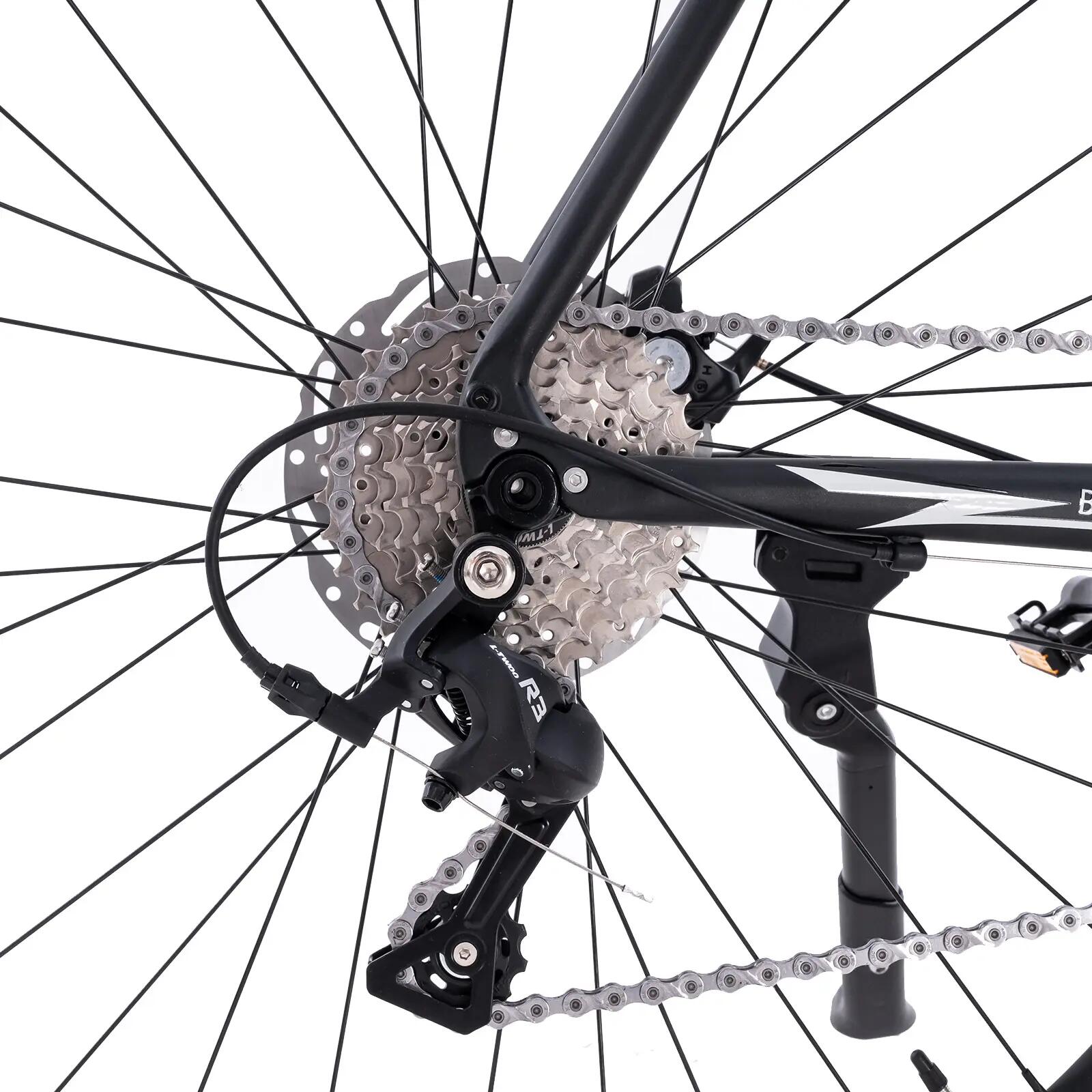 Vélo Route EM8 - Guidon Course - 2x8 Vitesses - Aluminium - Freins à Disque 10/15