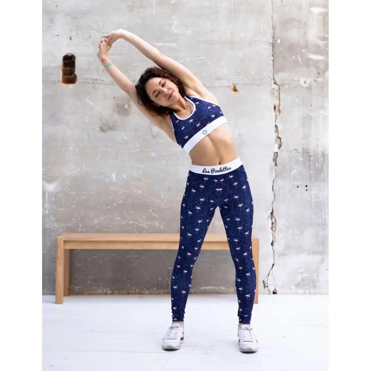 Legging femme Les Poulettes Fitness Flamants 1/3