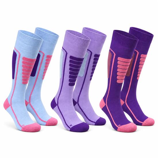 Calze da sci in lana merino ammortizzate senza cuciture - Courchevel 3pk