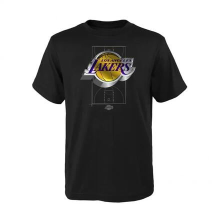OUTERSTUFF 3D Logo NBA Junior czarny T-Shirt, Los Angeles Lakers