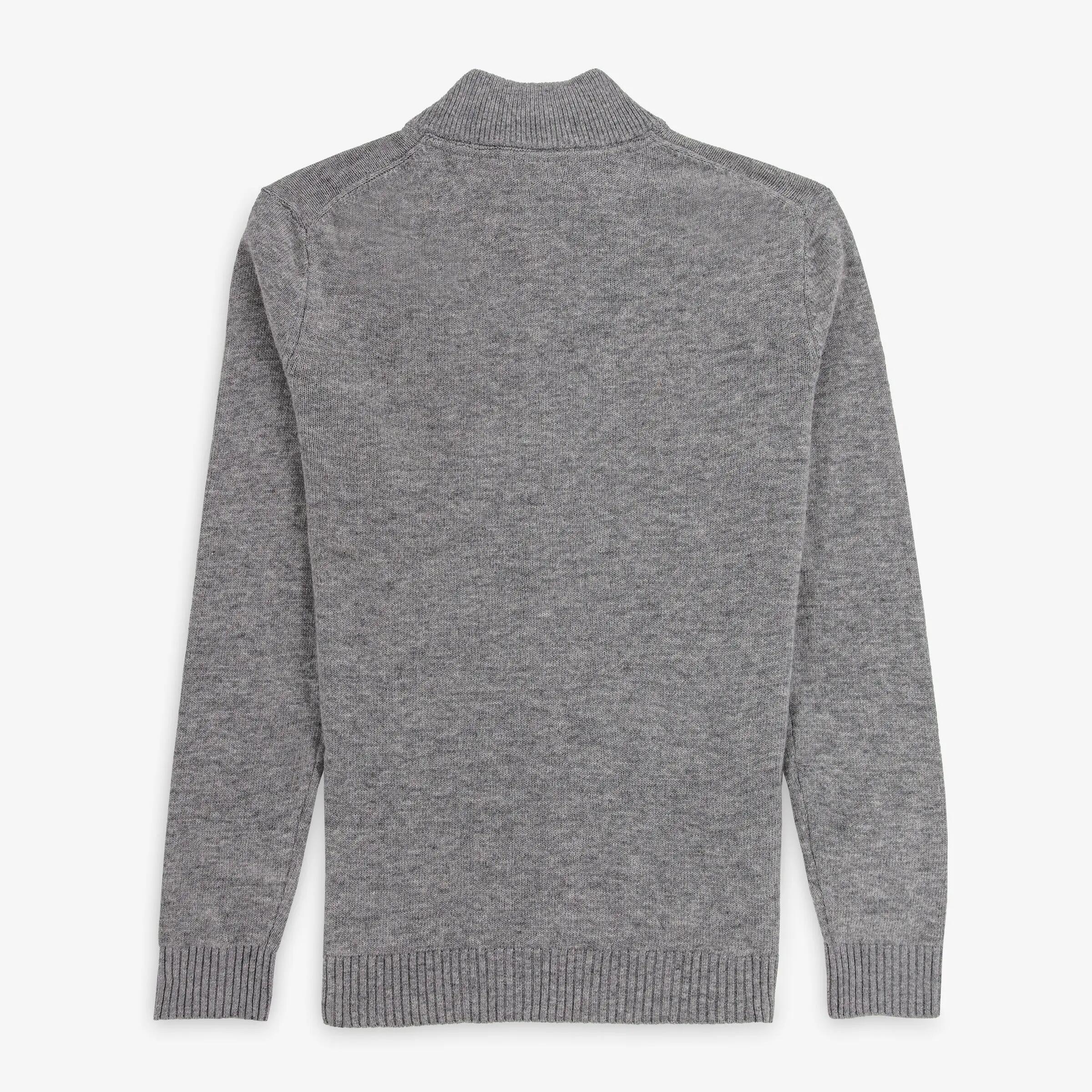 Gilet zippé en laine mélangée col montant gris acier MIKE 2/3