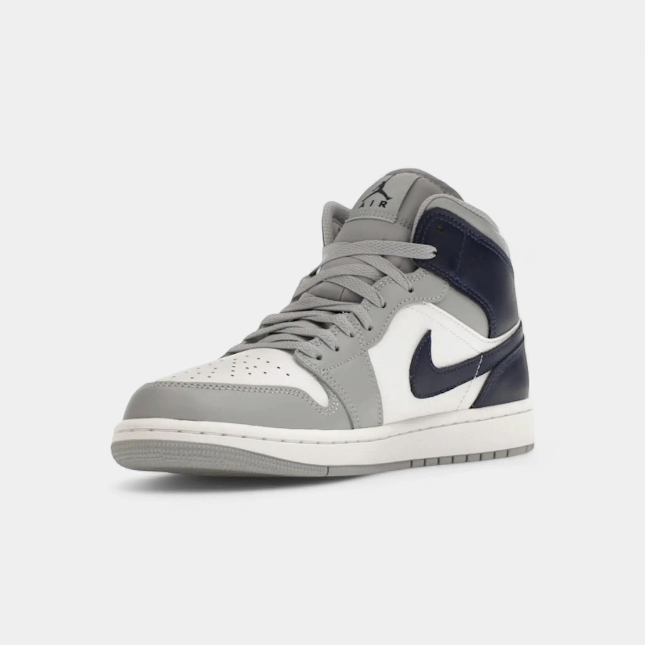 Jordan 1 Mid Wolf Grey Midnight Navy 3/5