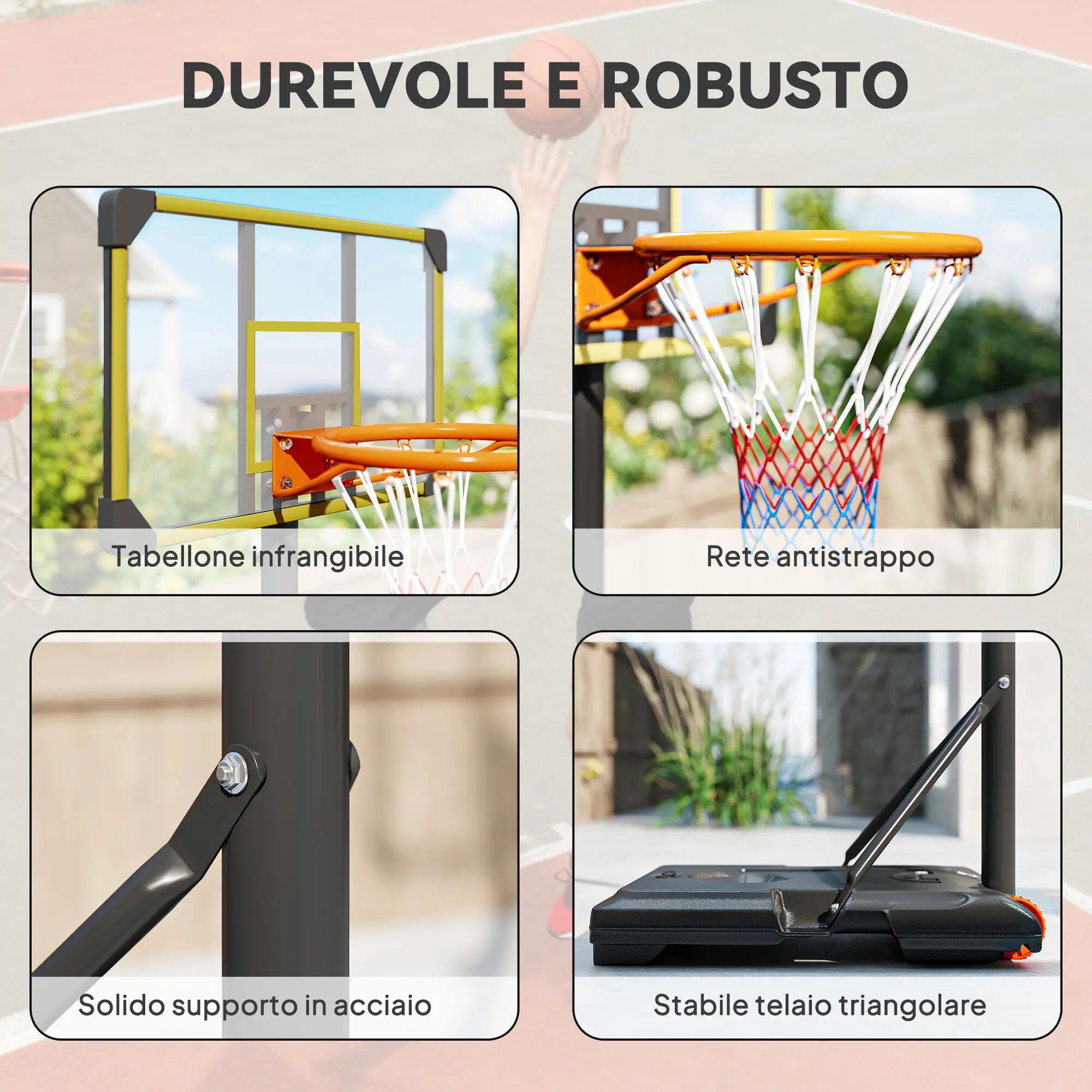 Panier de basket pour adultes, hauteur réglable de 2,1 à 2,4 m, roulettes et 9/9