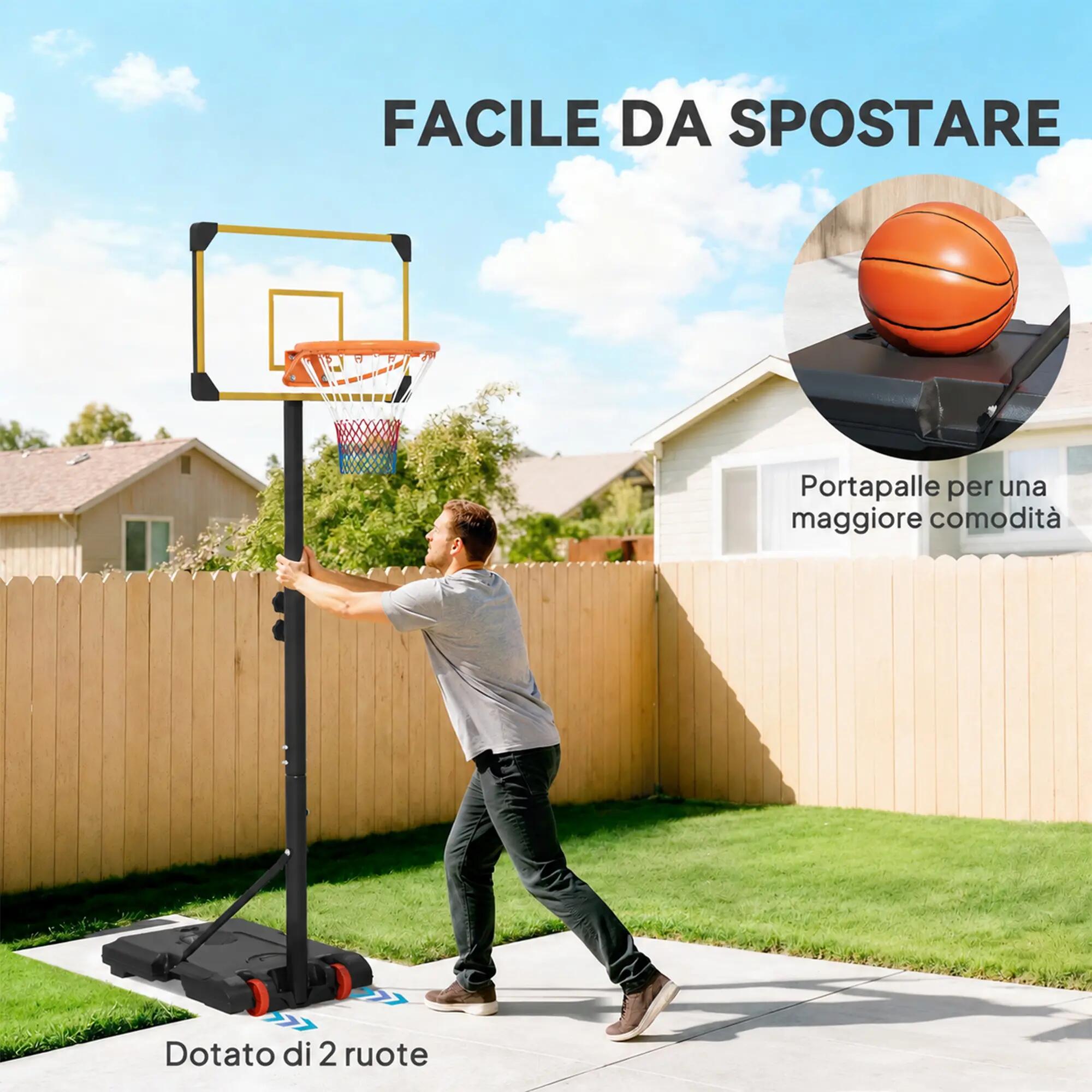 Panier de basket pour adultes, hauteur réglable de 2,1 à 2,4 m, roulettes et 8/9