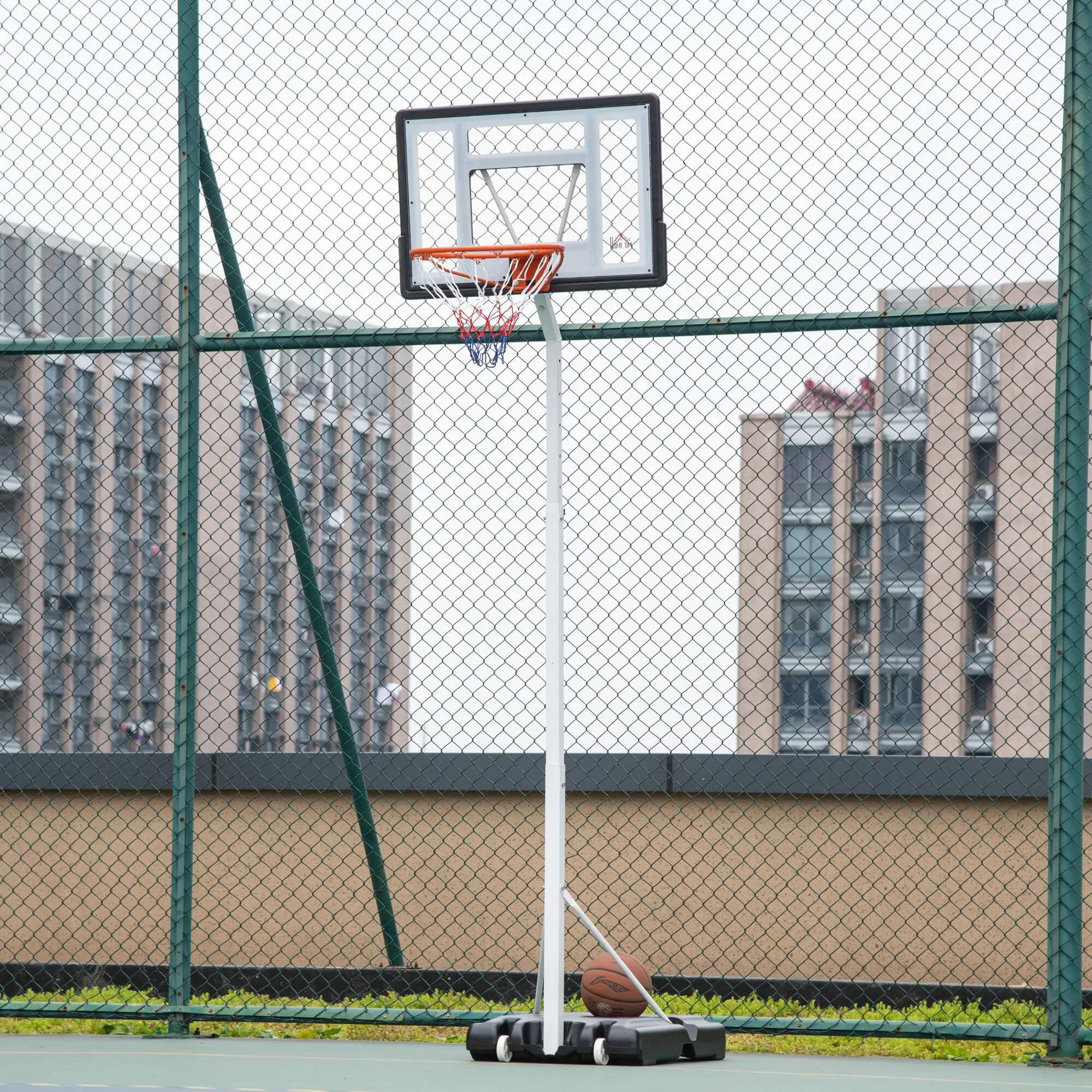 Panier de basket pour adultes avec panneau en PVC réglable 210-260 cm, roulettes 4/9