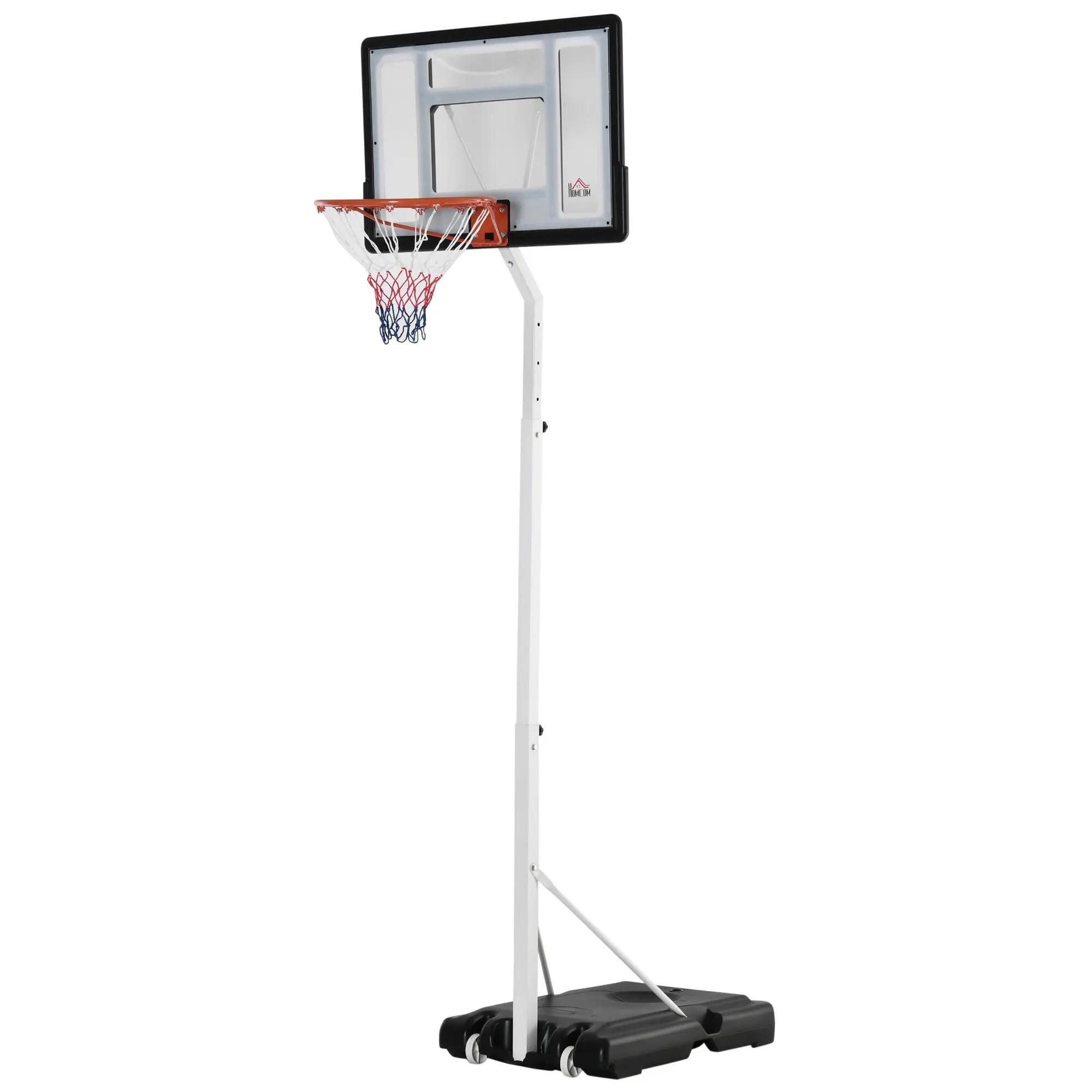 Panier de basket pour adultes avec panneau en PVC réglable 210-260 cm, roulettes 2/9