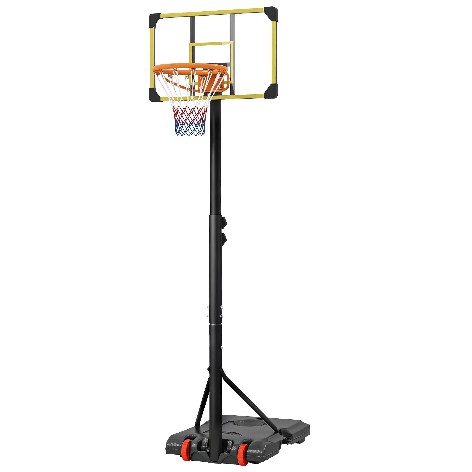 Panier de basket-ball à hauteur réglable (178-208 cm), roulettes et base 2/9