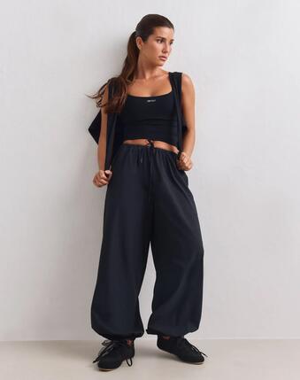 Femme Pantalon Coupe-vent Ballon Noir